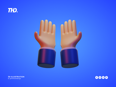 3D Praying Hand Illustration