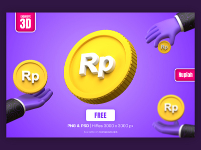 Rupiah Coin 3D Illustration | FREE 3d 3d art 3d icon 3d illustration 3d modeling 3d render blender business coin currency design dollar ecommerce gold coin illustration money rupiah shop