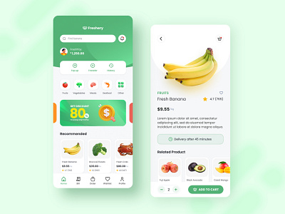 Freshery - Grocery App Design Exploration