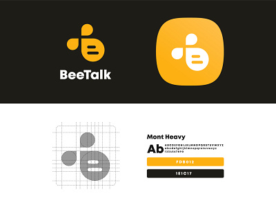 BeeTalk Letter B and Bee Logo Design bee logo branding business logo company logo letter b logo logo concept logo design logo idea logo insiration