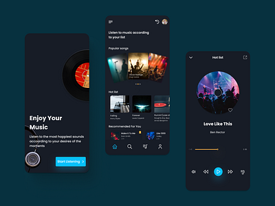 Music Player App app design ui ux