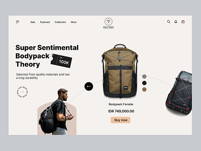 Backpack Online Store backpack design ui ux web