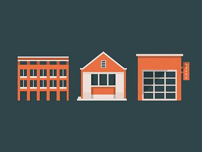 Buildings flat illustration texture