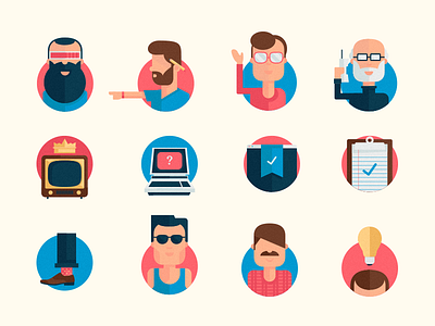 Peoples and Stuff flat illustration vector