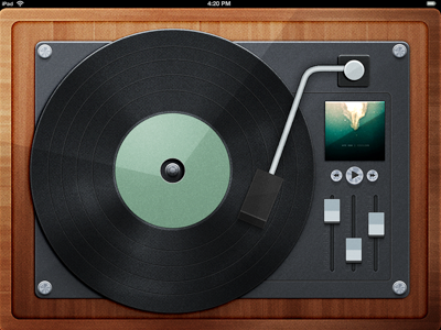 Vinyl application ios ipad music record texture ui
