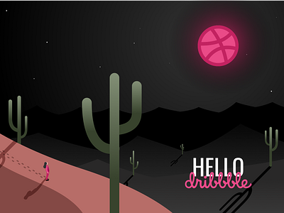 Hello Dribbble! art debut design digital illustration illustration