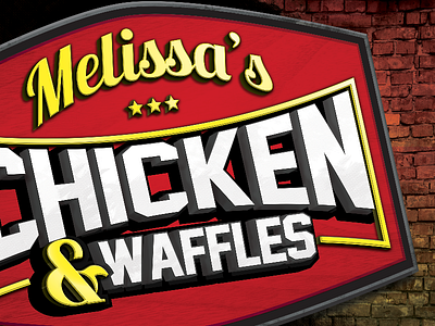 Chicken And Waffles 3d food truck logo