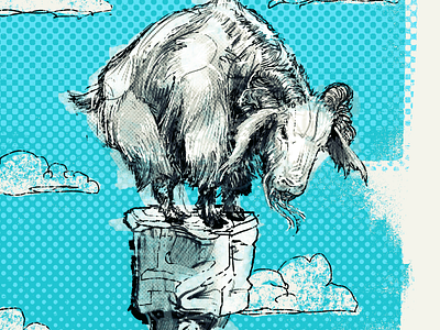 Mountain Goat goat illustration ink photoshop sketch