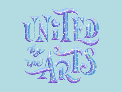 United By The Arts Collaboration hand lettering illustration