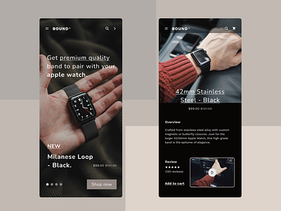 BOUND - Apple Watch Band Company [concept] app branding design interface mobile mobile design ui ux web web design
