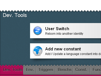 Developer toolbar v2 interface toolbar ui