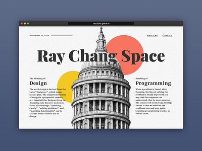Ray Chang Space - 2.5D Portfolio Website with Smooth-scrolling