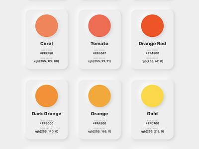 Neumorphism Color Cards