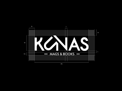 Kūnas Mags & Books // Logo Guidlines black bookstore clear space logo grid logo guidlines logotype logotype design magazine logo typographic