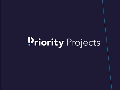 Priority Projects logotype ! dark blue exclamation mark logo logodesign logotype priority projects