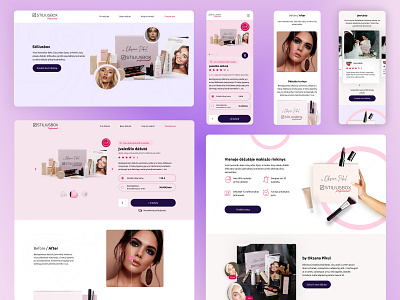 Cosmetics Online Store visual style UI cosmetics fashion makeup pink purple ui visual design webdesign women