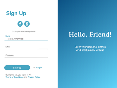 Daily UI Challenge #001 Sign Up screen