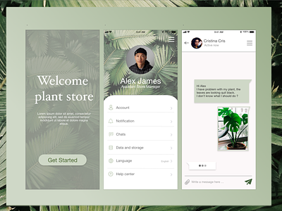 Daily UI challenge #013 Direct Messaging app chat chatbox chatting chatting app daily 100 challenge dailyui dailyui 013 dailyuichallenge design direct message directmessaging plant plantapp planting profile profile page ui ux