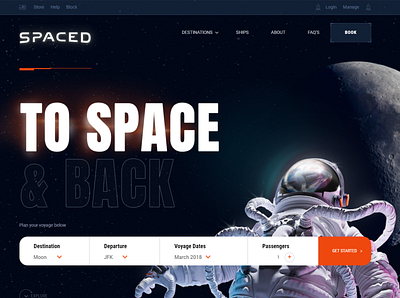 Spaced - To Space & Back classic design futuristic ux web website