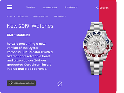 Rolex - GMT Master II Landing Concept Page