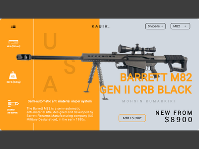 Barrett M82 Sniper Landing Page Concept