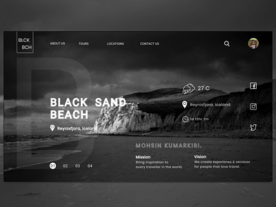 Black Sand Beach - The Black Beauty classic design illustration ui ux vector web website