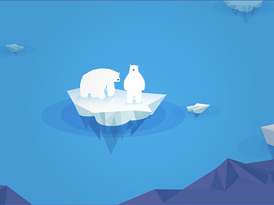 Polar buddies illustration polar bear