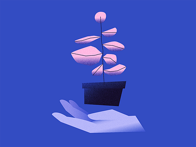 Blue Thumb hand illustration plant vector