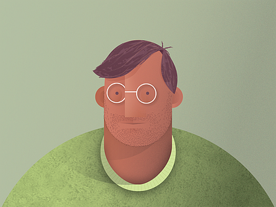 The Man in The Green Sweater character design glasses illustration male