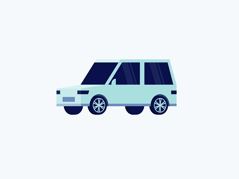 A Family Vehicle animation blue car illustration rotate