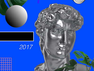 David 2017 3d color future illustration meme pattern rgb shape silver