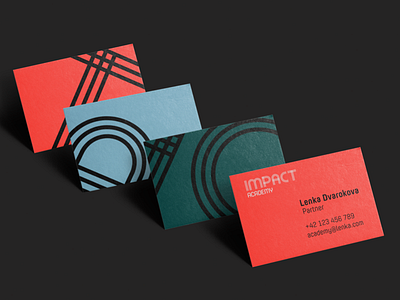 Impact Academy visual identity branding business card color graphic identity logo