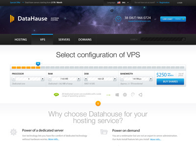 VPS Page for Hosting Company