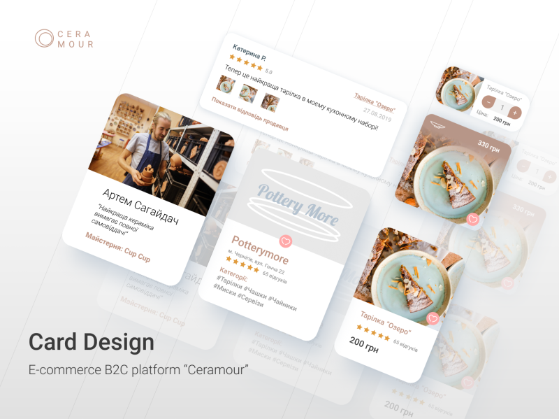 Cards for ceramic theme store by Anna Sachava on Dribbble