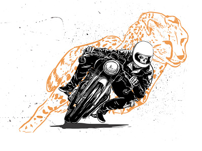 Skull Riders cafe racer design distressedunrest drawing illustration motorcyle