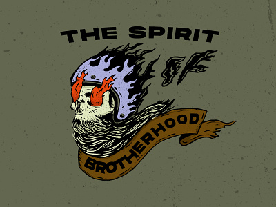 The Spirit of Brotherhood design distressedunrest drawing illustration motorcyle