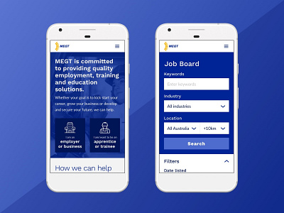 Apprenticeship Website - Mobile australia blue jobs mobile non profit ui