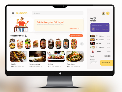 Food Ordering App - GoFOOD adobe photoshop adobe xd branding design logo mock up ui ux web