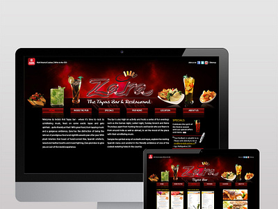 Zara Tapas Bar website design