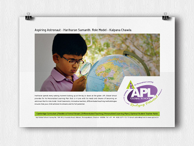 APL Global School ads design web banner