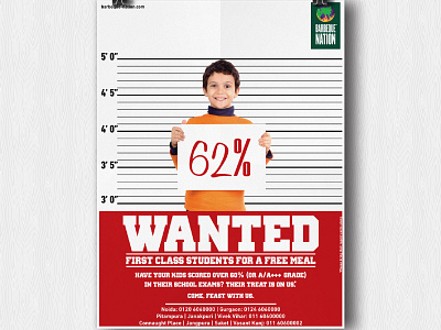 Barbeque Nation - Wanted 1st Class students ads design branding