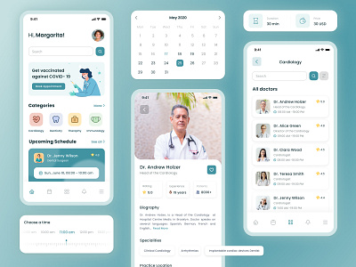 Medical Appointment App app design doctor flat illustration medical app medical appointmet app medicine minimal mobile app mobile app design mobile design prototype typography ui uiux uiux design ux