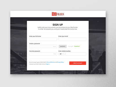 Red Folder Sign Up