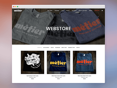 Métier Seattle Webstore cycling ecommerce lighspeed uncode webdesign woocommerce wordpress