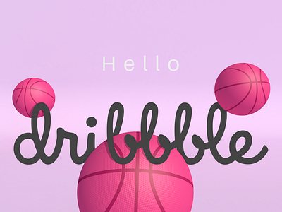 Hello Dribbble ! 3d graphic design illustration vector
