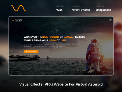 VIRTUAL ASTEROID — Visual Effects (VFX) website minimalism premium special effects ui uiux vfx visual fx web web design website