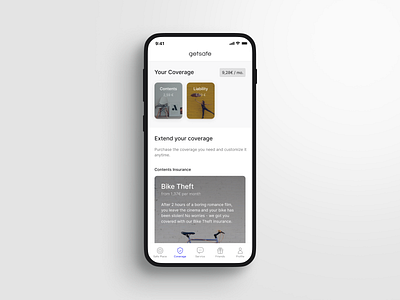 Getsafe — Coverage Screen