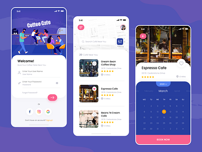 Coffee Cafe app app design coffee coffee bar coffee cafe app colorful design ui ux