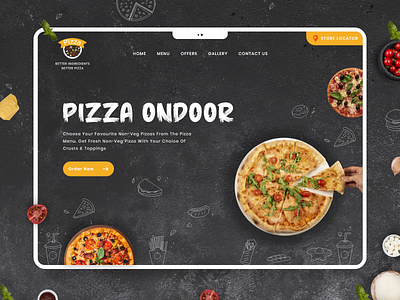 Pizza Ondoor branding dailyui illustraion logo pizza uiux vector web