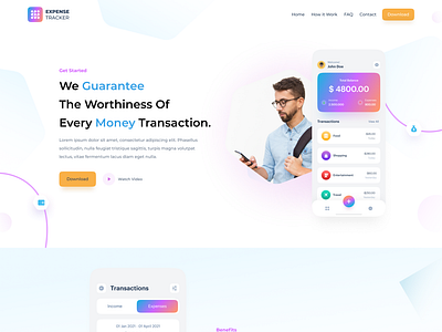 Expense Tracker App Landing Page by Sagar Panchal for MindInventory on ...